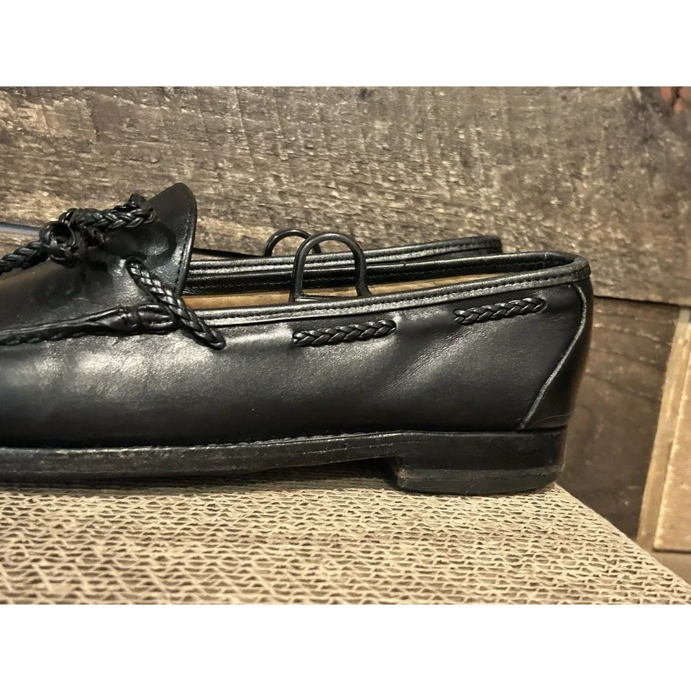 ALLEN EDMONDS‎ COLEBROOK Black LEATHER BOW TIE LOAFERS Made In USA MENS SZ 8.5 D